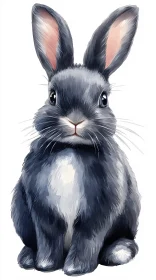 Charming Furry Bunny Art