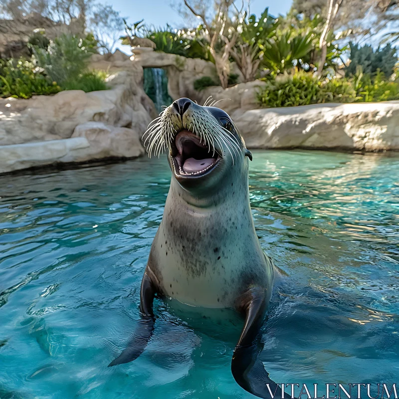 Joyful Seal in a Vibrant Natural Habitat AI Image