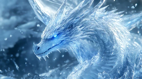 Frozen Dragon with Blue Eyes