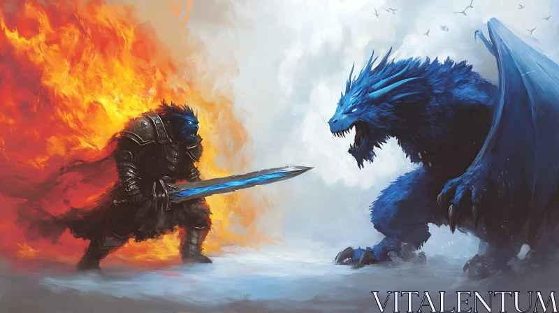 AI ART Fire and Ice: A Fantasy Duel