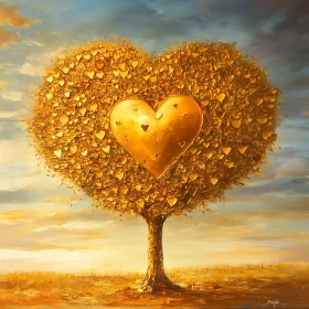 Tree of Golden Hearts Illustration