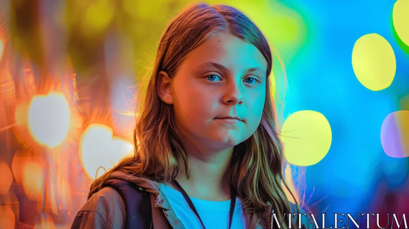 AI ART Greta Thunberg in a Vibrant Setting