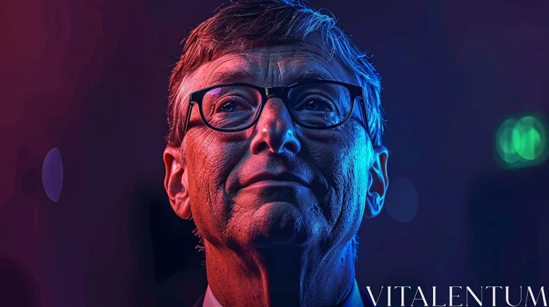 AI ART Bill Gates in Neon Lights