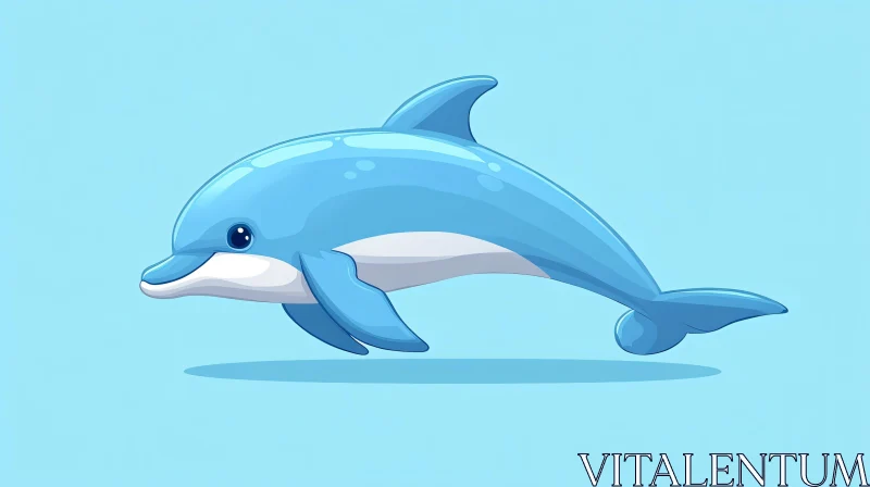 AI ART Playful Dolphin Cartoon Art