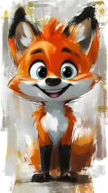 Whimsical Cartoon Fox Art
