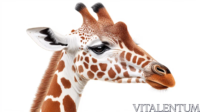 AI ART Giraffe Close-Up Photography