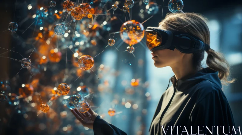 Immersive Virtual Reality Experience with Bubbles | Futuristic Fine Art Photography AI Image