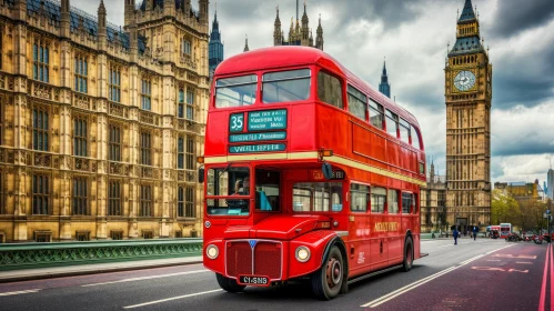 Vintage Red Double Decker Bus on the Street: Capturing the Essence of a Bustling City