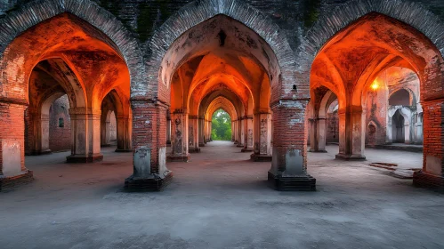 Historic Building with Arched Passageways