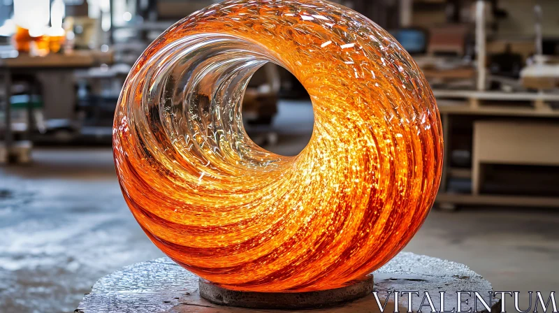 Orange Glass Art AI Image