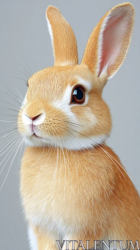 Charming Rabbit Portrait AI Image