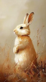 Golden Field Rabbit Art
