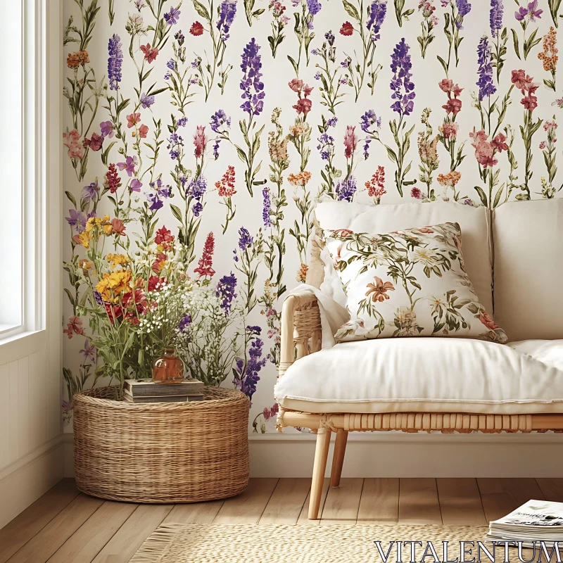 Floral Interior Decor Ideas AI Image