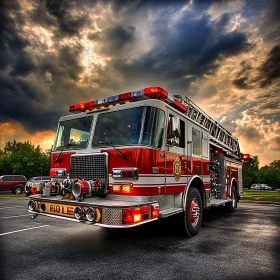 Fire Engine at Twilight