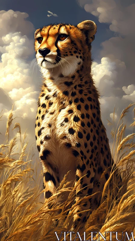 Cheetah Amidst the Savannas AI Image