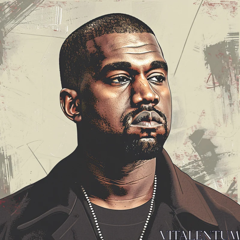 Kanye West Artistic Portrait AI Image