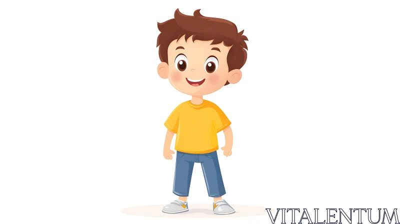 Smiling Boy Character Design AI Image