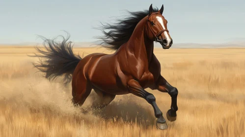 Majestic Horse Running in the Wild