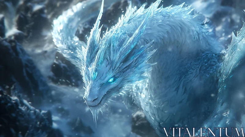 AI ART Frozen Majesty Dragon