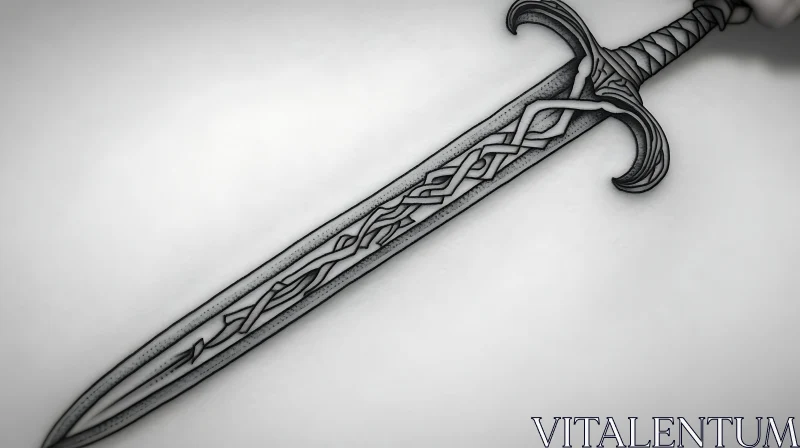 Ornate Sword Illustration AI Image