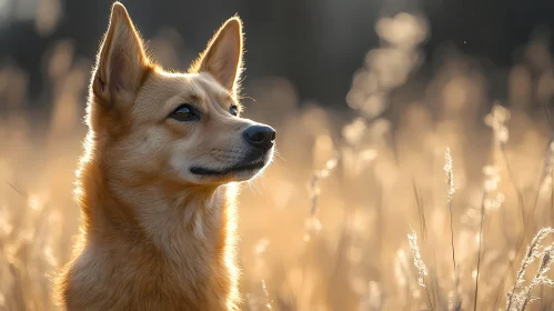 Thoughtful Canine in Golden Sunlight