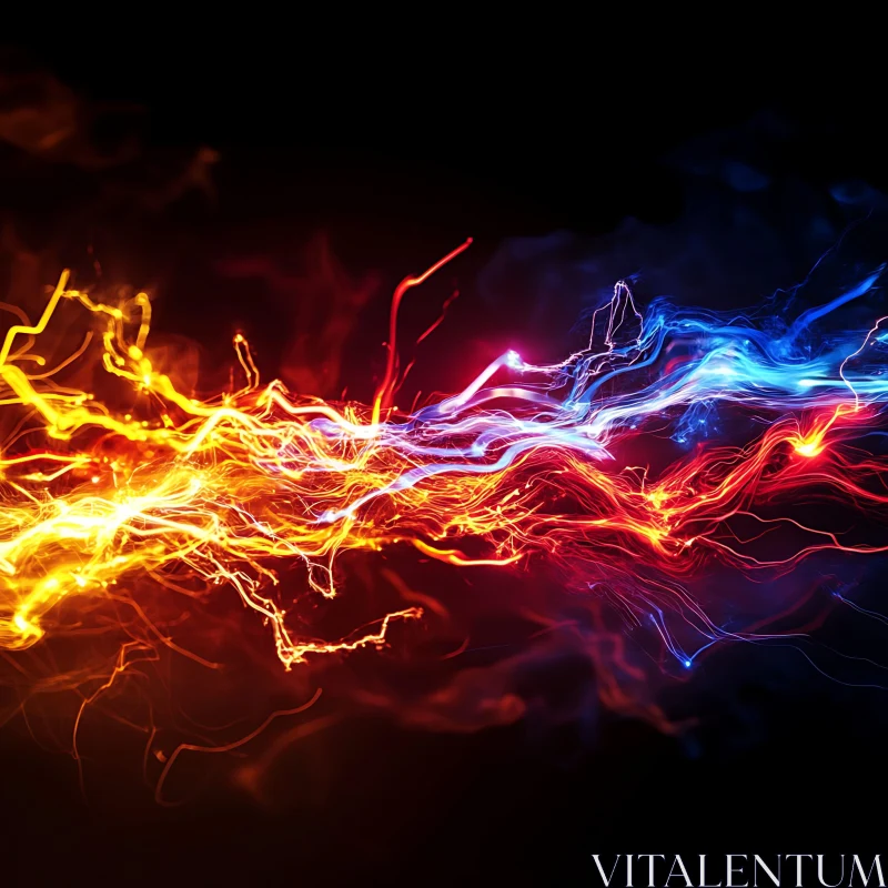 Vivid Light Streaks in Motion AI Image