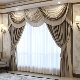 Sophisticated Room with Ornate Drapes and Classic Decor