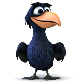 Cartoon Bird with Big Eyes