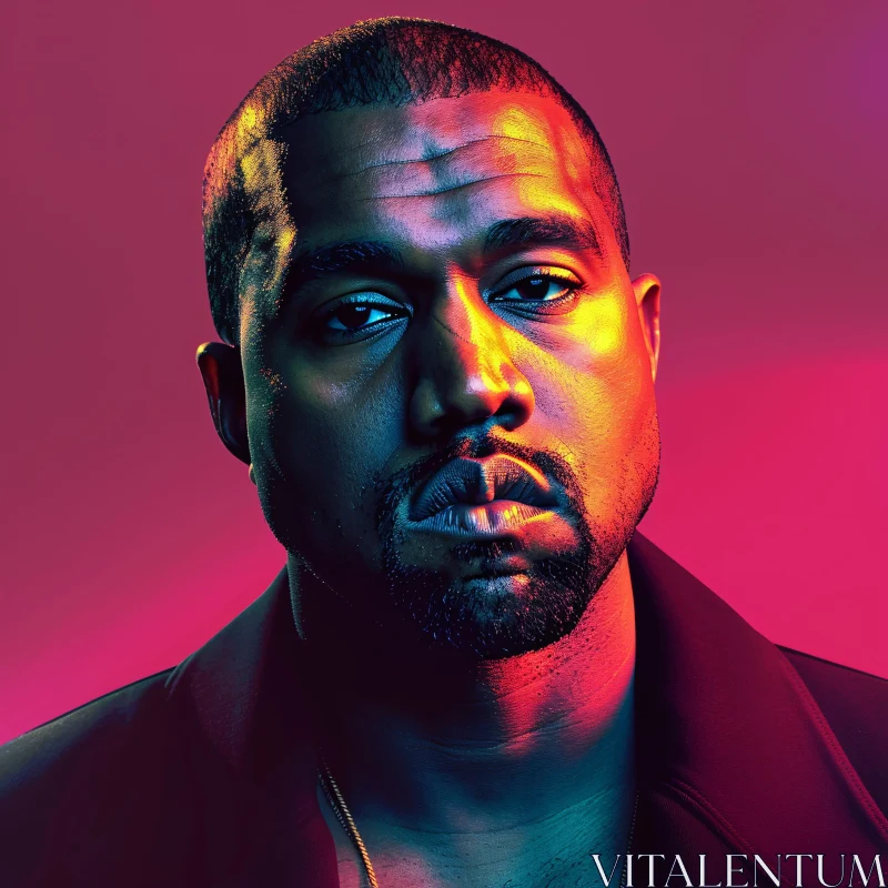 Kanye West Colorful Portrait AI Image