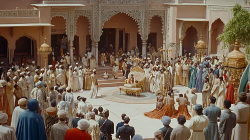 Ceremonial Gathering in Royal Courtyard