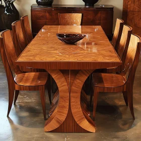 Contemporary Wooden Dining Table and Chairs