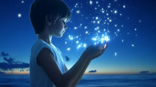 Child Holding Stars