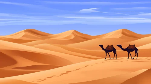 Desert Journey with Camels