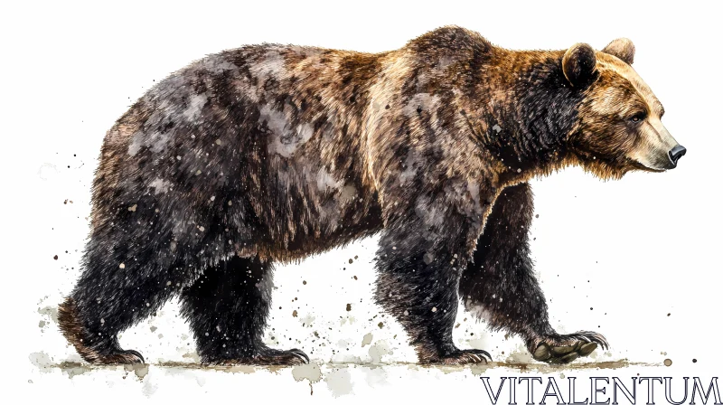 Bear Art in Watercolor AI Image