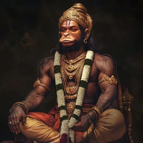 Serene Hanuman: A Portrait of Divinity