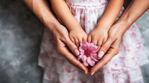 Hands Holding Flower Together