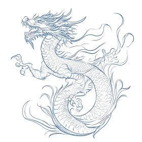 Dragon Sketch on White Background