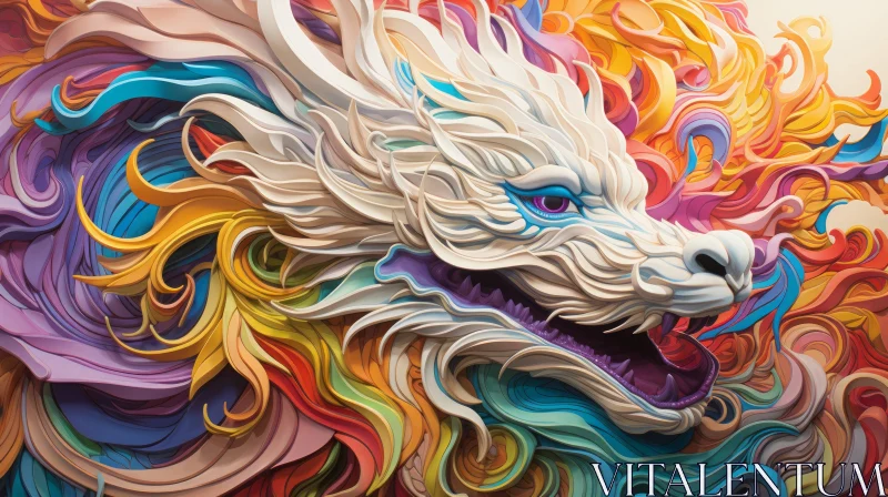 Colorful Multilayered Dragon Artwork AI Image