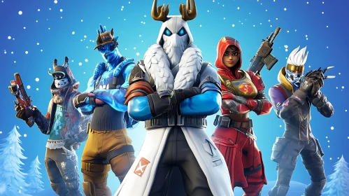 Fortnite Characters Winter Scene