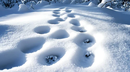 Snowy Footprints Winter Scene