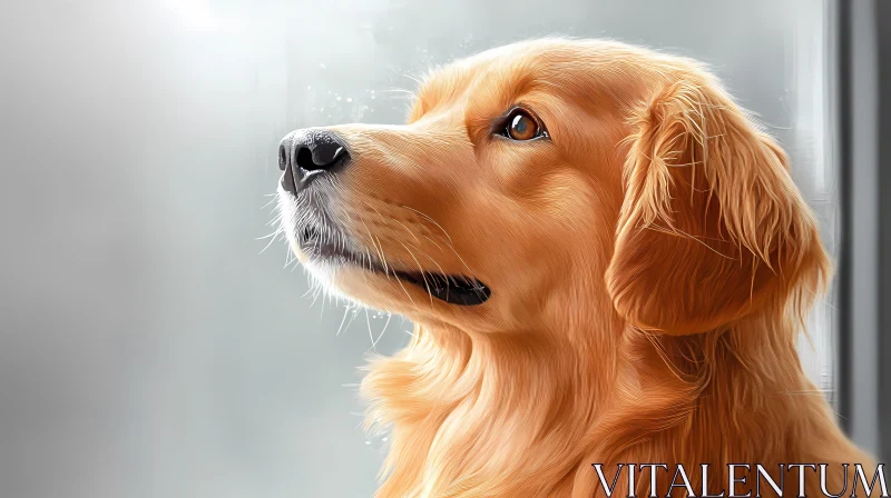 Golden Retriever in Soft Light AI Image