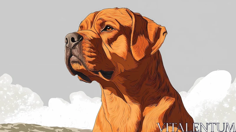 Loyal Canine Artwork with Detailed Features AI Image