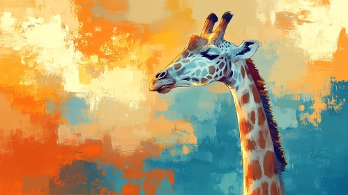 Colorful Giraffe Portrait