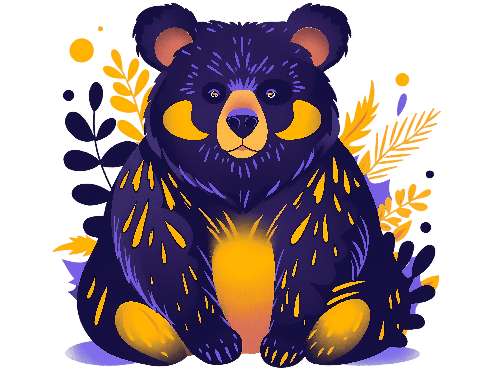 Friendly Cartoon Bear in Nature - Perfect for Children's Book or Mascot POD Design