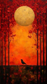 Bird in Sunset Glow
