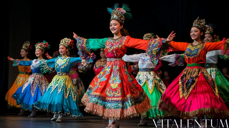 AI ART Traditional Dance Group in Festive Attire