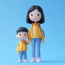 Stylized Family Portrait in 3D