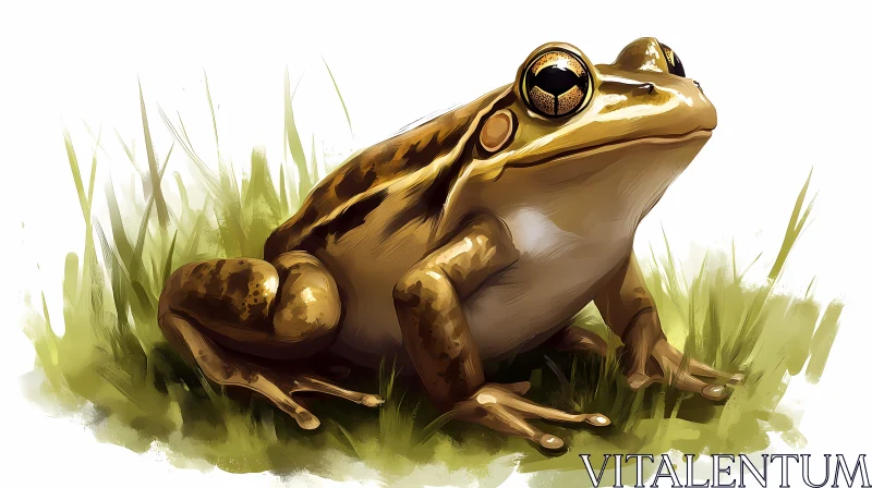 Frog in Nature AI Image