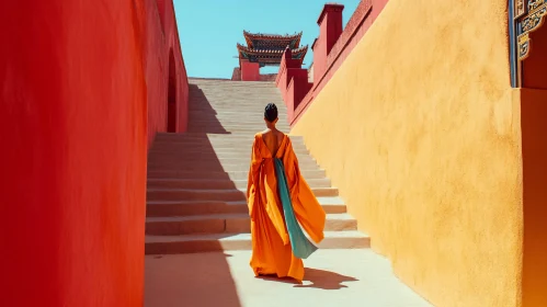 Temple Ascent in Vibrant Colors