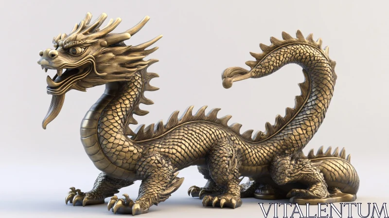 AI ART Golden Dragon Statue: A Symbol of Power